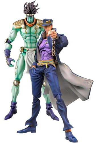 YLEAFUN 2 pezzi Star Platinum e Jotaro Figure Scultura Anime JJBA Mobile Figure Modello Da Collezionismo Statua Desktop Ornamenti