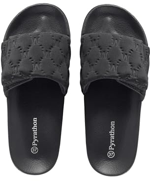 Pyrathon Badelatschen Damen Badeschuhe Slider Badeschlappe 36-41EU | Klettverschluss Leichte Arch Support Sommer Schlappen