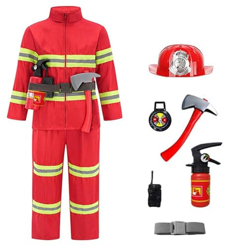 Pompiere Bambini Gioco Ruolo Set Tre Pezzi Accessori per Giocattoli Scolastici Campus Maglioncini Anni