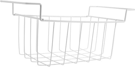 PartyKindom Panier Suspendu pour Rangement Facile en Fil de Fer Blanc avec Poignées Intégrées, Design Ouvert et Gain de Place pour Congélateur Horizontal des Snacks et Ustensiles Cuisine