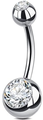 AceFun Navelstänger titan, 6 mm 8 mm 10 mm 12 mm 14 mm 16 mm navelpiercing silver guld för kvinnor 1 st 14 g massiv titan navelstång skivstång smycken ringar kroppspiercing böjda navelstänger