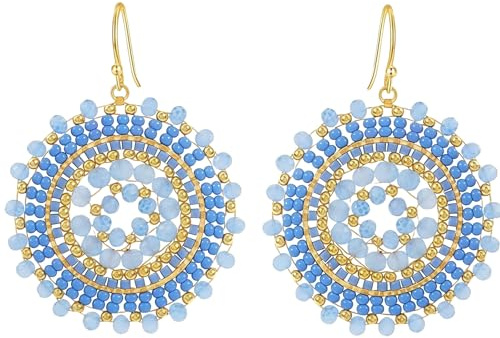 LUMOOM Boucles D'Oreilles En Perles De BohêMe Pour Femmes, ColoréEs L'éTé Et La Plage, Faites à La Main, HypoallergéNiques, Cristaux