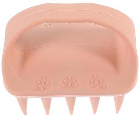 TOYANDONA Silikon Kopfhautmassagebürste Nass Trocken Hautfarbene Haarduschbürste mit Griff Kopfhautmassagegerät zur Durchblutungsförderung und Sanfter Schuppenentfernung für Wellness