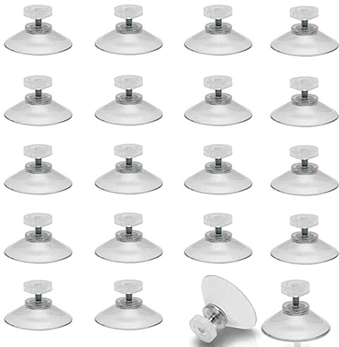 COEWUR 20 Piezas Ventosas con rosca M4 Ventosa Transparente Ø 40 mm Ventosas de cristal con tuerca moleteada para Ventanas de Automóviles Aislamiento Térmico Vaso Baño Cocina Estante de Ducha