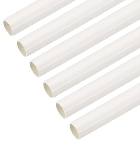 QUARKZMAN Pack De 6 Gaine PVC 0.5m/20 Conduit Câble Blanc Tube Droit | 16mm Diamètre Extérieur, Pour Installation Câblage Électrique
