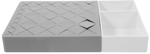 Zerodeko Supporto per Rossetto da Scrivania in Silicone e ABS Grigio Organizer Cosmetici Compatto per Rossetti e Lucidalabbra Espositore Pratico per Postazione Trucco Domestica