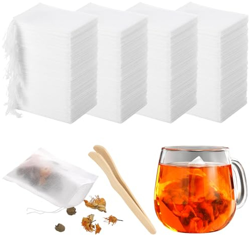 600 Sachet The a Remplir Jetable avec Cordon de Serrage 7×9CM Filtre a The