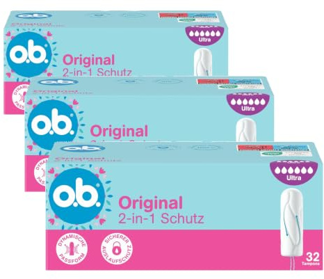 o.b. Original 2-in-1 Schutz Ultra (32 Stück) (Packung mit 3)