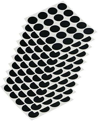 EMUCA 4026417 Cache couvre vis adhésif, Noir, Ø 13 mm, Set de 200 Pièces