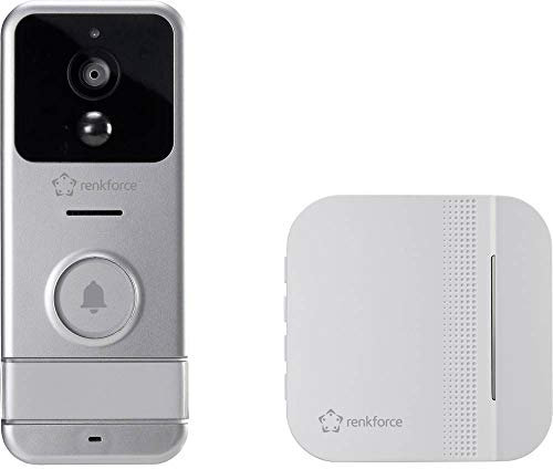 Renkforce RF-3206026 IP-Video-Tuersprechanlage WLAN, Funk Komplett-Set Silber, Weiß