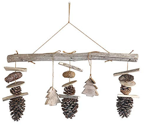 XL Holz- Mobile Tannenzapfen + Tannenbaum Weihnachtsdekoration Aufhänger Fensterdekoration B68xH70cm