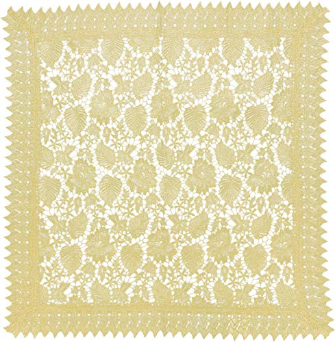 EUROSTYLE Set centrino Runner Striscia corredo da Tavolo Intagliato in Pizzo Macrame Art. alfiere in Poliestere (Centrotavola Quadrato, Beige Chiaro)