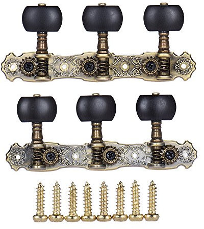 Btuty AOS-022V3P Gitarren-Stimmschlüssel (L&R), hochwertig vergoldet, für Akustikgitarre, klassische Gitarre, Stimmwirbel, Saitentuner, 2 Stück