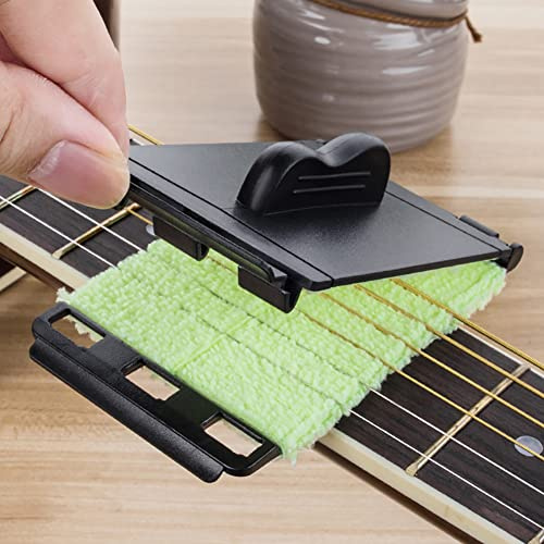 Alnicov Lot de 2 nettoyeurs de cordes de guitare, nettoyeur de cordes pour guitare, basse, mandoline, ukulélé, vert clair