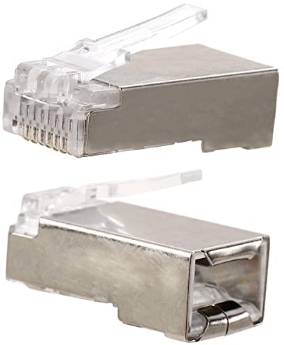 Greluma 25 pezzi CAT6 connettori RJ45 schermati in metallo Spina modulare - CAT6A FTP 8P8C Cavo di rete Connettore Ethernet a crimpare (foro per cavo 1.2mm/0.047)