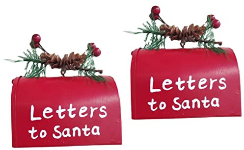 DOITOOL 2 Stück Mini-weihnachtsbaum Weihnachts-lametta Dekorativer Briefkasten- Stilvolles Weihnachtsbaum-ornament Aus Eisen Für Die Weihnachtsdekoration