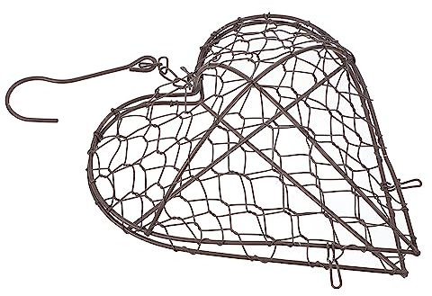 HOMSFOU Heart Shape Iron Hanging Basket Planter for Succulents Indoor Outdoor Wall Decor 2.76X7.87X2.76 Inches Lightweight Metal Flower Pot Holder