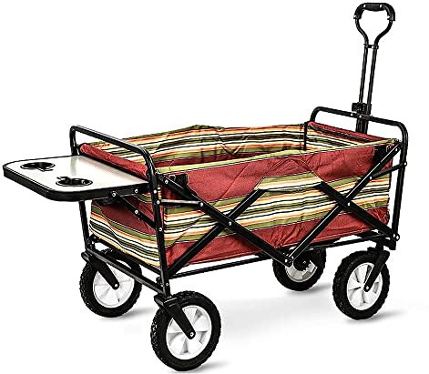 Trolleys, zusammenklappbarer Gartenwagen, robuster Wagen, Multifunktions-Einkaufswagen für Outdoor-Camping, Picknick, Angeln, mit Tischplatte, Belastung: 80 kg/B