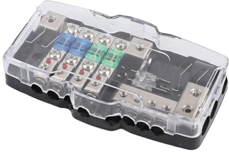 Sicherungshalter, Amp-Sicherungsblock Audio-Stereo-Auto-Audio-Verteilerblock mit LED-Anzeige für SUV ATV UTV