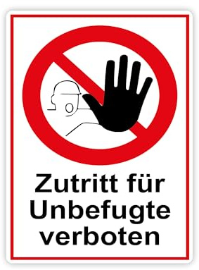 STROBO XXL Zutritt Unbefugte verboten Hinweisschild | Stabile 5mm Hartschaumplatte als 40x30cm Schild mit UV-Schutz für den Außenbereich und Innenbereich
