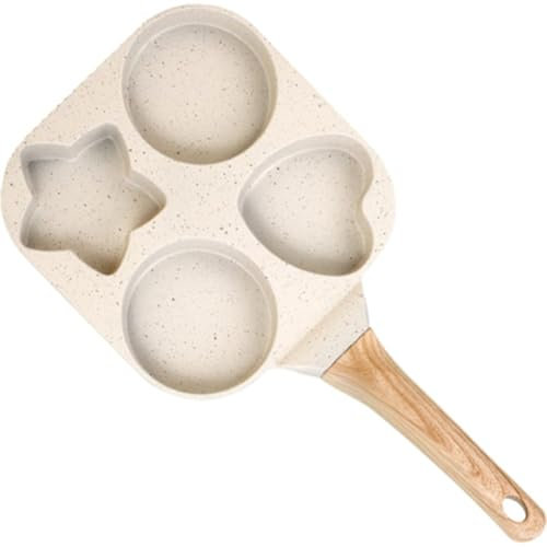 Lpitoy Eggs Frying Pan 4 Holes Egg Pan Heart Star Shaped Frying Pan Steak Burger Pot Vegetable Frying Pan Pancake Pan for Breakfast