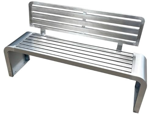 WPWSDWMX Metallbank, Gartenbank aus Edelstahl, Terrassen-Parkbank mit Rückenlehne, Garten-Veranda-Bänke für den Außenbereich, Tragkraft 400 kg, für den Außenbereich, Veranda, Balkon(120cm/47in)