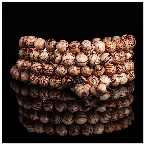 Adlerholz-Holz-Armband, 108 Buddha-Perlen, Tigerhaut-Muster, Armband, Rosenkranz, Mala-Halskette, Kette für Männer und Frauen, 8 mm