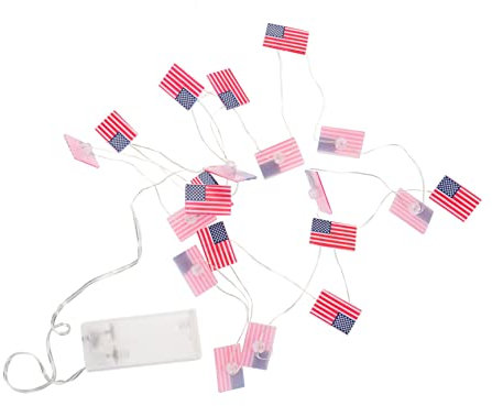 Housoutil Led Lichterkette in Form Der Amerikanischen Flagge Kreative Schnurrlichter Ohne Batterie Dekoration Für Unabhängigkeitstag Party Zimmer Langlebig Und Praktisch in Warmweißer Beleuc
