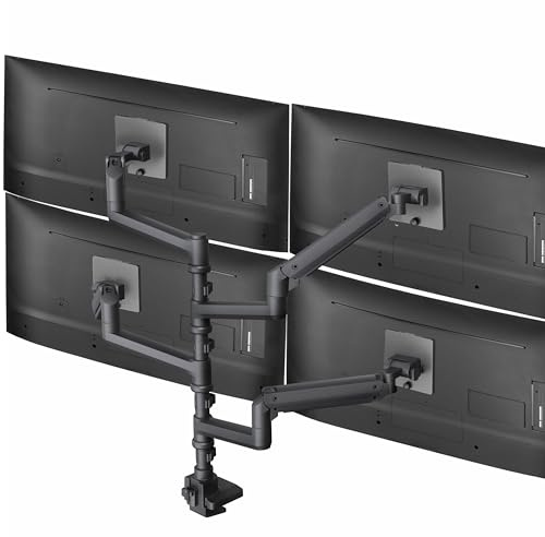 VIVO STAND-V400D Ultra Wide Desk Mount for Screens up to 49 Inches - Single Arm Capacity up to 38 Inches for 4 Screens - Ultra Wide up to 20 kg - Black
