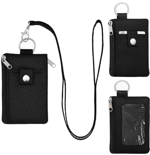 Brustbeutel mit RFID Schutz Klein Unisex Brusttasche Diebstahl Brusttasche | Reisegeldbeutel Wasserdichte Geldbörse Geldbeutel mit Abnehmbares Umhängeband Portemonnaie mit Sichtfenster Schwarz