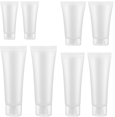 Classicseali 8pcs Travel Toiletries Bottles, Clear Plastic Empty Squeeze Bottle, 20ml & 30ml & 50ml, 100ml Travel Bottles for Toiletries, Leak Proof Travels Bottle for Toiletrie, Makeup, Shampoo