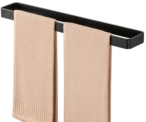 SAYAYO Handtuchhalter Schwarz 50cm Handtuchstange mit Bohren Wandmontage | Gästehandtuchhalter Aluminium Badetuchhalter für Badezimmer und Küche