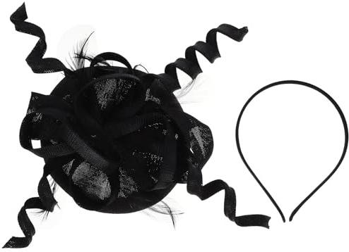 Zerodeko Cappello Fascinator da Donna Nero Decorazioni Piumate Copricapo Fascinator Elegante per Tea Party Matrimoni e Feste Formali