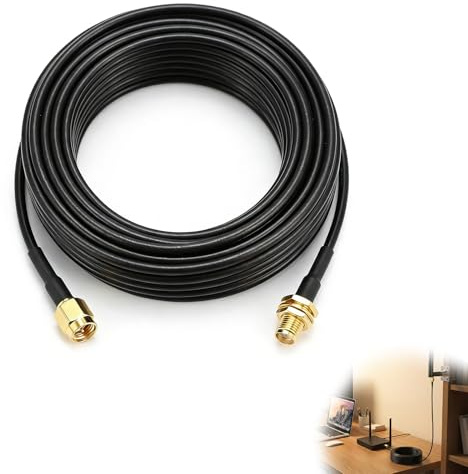 Jetstream RG174 Koaxialkabel 5m, RG174 SMA Koaxialkabel Male auf Weiblich, SMA Verlängerung, SMA Kabel RG174, kompatibel mit Antennen, WLAN Geräte, HF Koaxialanschlüsse