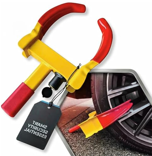 Heavy Duty Wheel Clamp – Adjustable Anti-Theft Car Wheel Lock for Cars, Caravans & Trailers – High-Visibility Security Vehicle Immobilizer