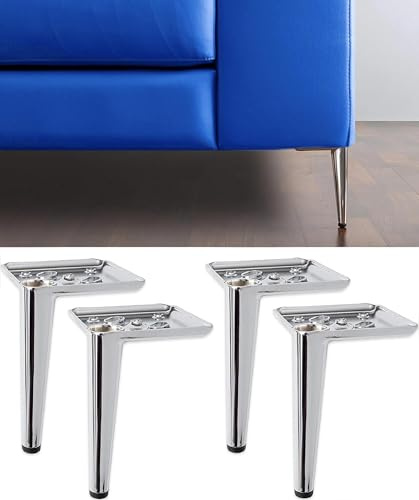IPEA Piedini per Mobili e Divani in Ferro 150 MM Cromati – [ DESIGN MODERNO ] - Set di 4 Gambe in Metallo per Armadi Poltrone Letti – Piedi Colore Cromato – Basi per Arredamento - Altezza 15 CM