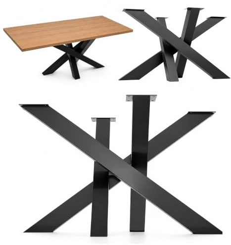 NWELD Spider-Tischgestell Stahl, bis 100 kg, Schwarz, 50x40x43 cm | Pulverbeschichteter Stahl, 3 Größen verfügbar, Montage ca. 20 Min., Korrosionsbeständig, Europäische Produktion