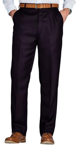 Chums Men's Smart, Regular Fit Formal Trousers with Roomy Comfort Cut | Comfortable, mid-rise, 3 pockets, Zip Fly, Sizes 32-54, Easy-Care