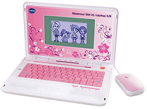 Vtech Glamour Girl XL Laptop E/R - Lerncomputer mit 240 Lernspielen zum Lernen von Fremdsprachen, Mathematik, Wissenschaften u. v. m. - Für Kinder von 7-9 Jahren