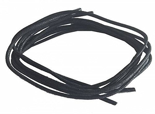 Collonil 1 Paar Schnürsenkel - gewachst - rund - dünn - Ø 2,5 mm (120 cm, Schwarz)