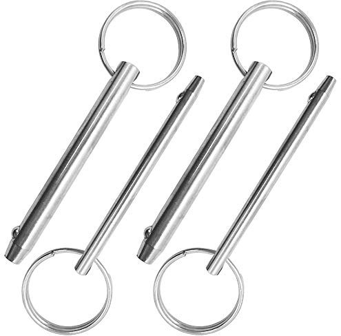 AFUNTA - Set di 4 perni a sgancio rapido, diametro 8 mm e 6,3 mm, lunghezza totale 76 mm, acciaio inox 316, per accessori barche come bimini