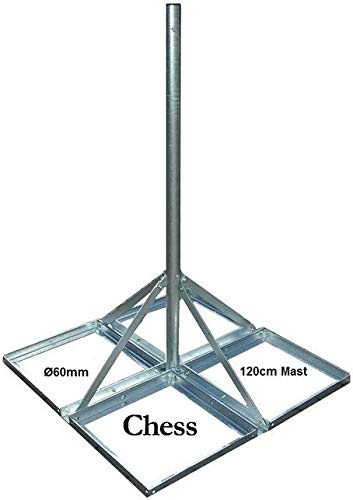 Support pour Antenne Parabole Balcon Toit Terrasse Sat Holland HQ Pied pour mât de Balcon avec entretoises de Support 4 x 50 mm
