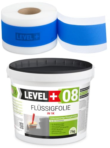 Dichtset Badabdichtung 7 Kg Flüssigfolie 1K, 5m Dichtband | Dusche Dichtfolie LEVEL+ SET307