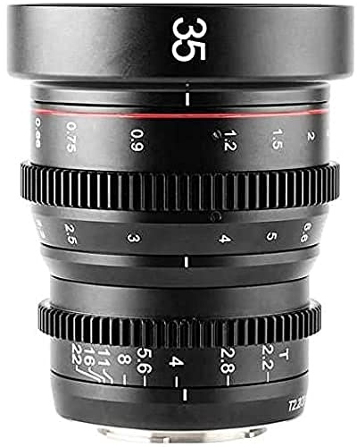 Meike 35 mm T2.2 Obiettivo cinematografico manuale Lunghezza focale 35 mm manuale Focus Cinema Prime Lens Fuji X