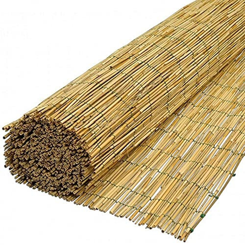 HMWD Natural Peeled Reed Screening Roll Garden Sunscreen Privacy Fence 4m Wide Panels Patio/Balcony/Outdoor Space Protective Screen - Available in 4 Sizes (1m x 4m)