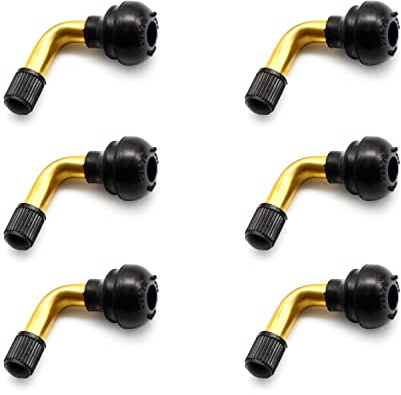 MYLERCT 6 Stück PVR70 Roller Ventil, Reifenventil 90 Grad | Messing Tubeless Ventil, Abgewinkelt, Luftdicht, Einfach Montierbar, für Fahrrad & Roller