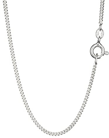 NKlaus Kette Echt Silber 925 - Panzerkette - Sterling Silberkette Herren und Damen - Elegante Halskette (38cm - 80cm) - Panzer Kette diamantiert - 1,40mm breit