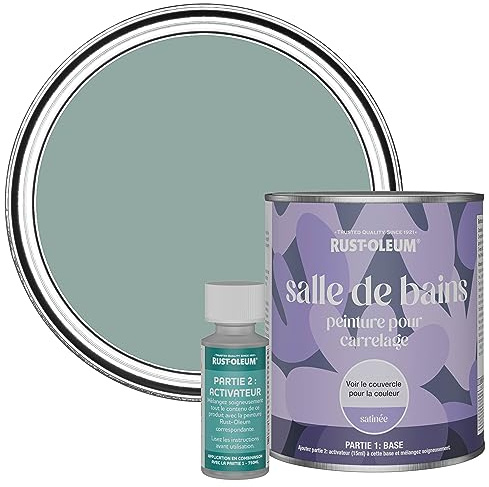 Rust-Oleum wasserfeste blau Fliesenfarbe für Badezimmer in Seidenglanz Finish - Greshamblau 750ML