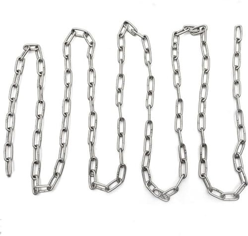 Chaîne en acier inoxydable, maillons soudés pour charges lourdes, pour clôtures suspendues, marche avec chaîne pour chien, chaîne à bascule, chaîne à linge, diamètre 1,2 mm, longueur de la chaîne 8 m,