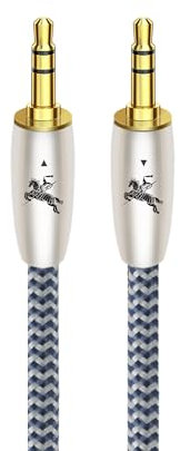 Impeto Cavo Jack 3.5 a Jack 3.5 Cavo AUX 3,5mm Jack Audio 6N OFC Alta qualità audiofilo, Cavo Audio Jack per stereo, laptop, smartphone, tablet, ricevitore HiFi - OD: 6,5 mm - 1m
